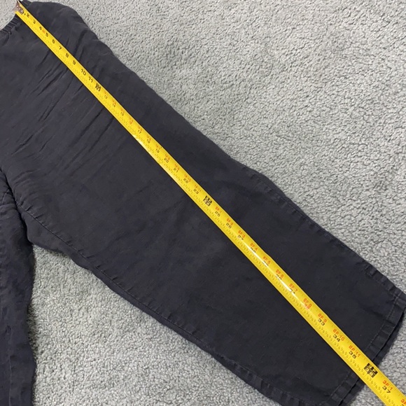 FLAX Black 100% Linen Wide Leg Lagenlook pull on Pants - Picture 7 of 8